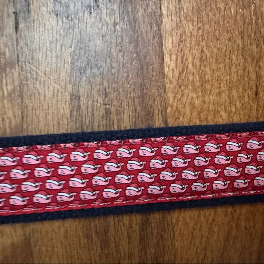 Vineyard Vines boys red Santa whale belt. Size 26
